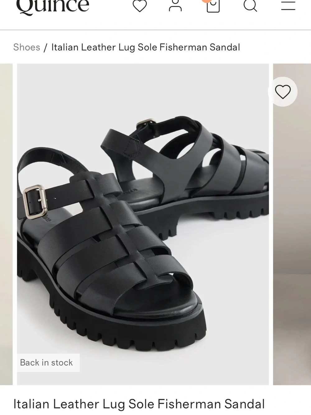 Quince Black Chunky Fisherman Sandals